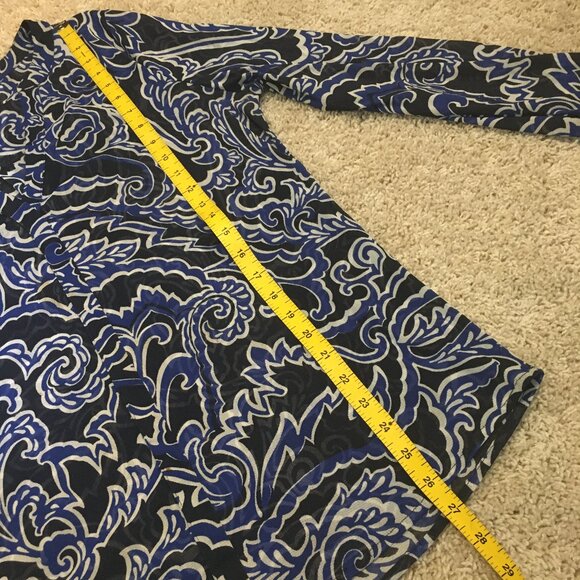 Vintage 90s Nylon Mesh Paisley Clouds Button Up Dress Shirt + Cami - Picture 11 of 16